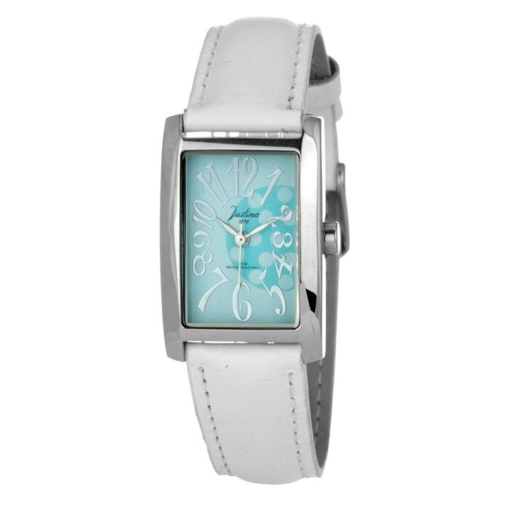 JUSTINA Leather Dress Watch with Dial Women White Watches
